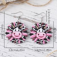 1 Pair Retro Cross Flower Wood Drop Earrings main image 4