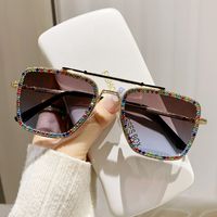 Streetwear Solid Color Ac Square Full Frame Women's Sunglasses sku image 6