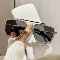 Streetwear Solid Color Ac Square Full Frame Women's Sunglasses sku image 1