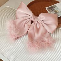Women's Simple Style Bow Knot Alloy Cloth Feather Hair Clip main image 4