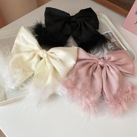 Women's Simple Style Bow Knot Alloy Cloth Feather Hair Clip main image 3