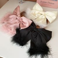 Women's Simple Style Bow Knot Alloy Cloth Feather Hair Clip main image 6