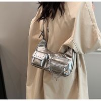 Women's Small Pu Leather Solid Color Classic Style Zipper Underarm Bag main image 3
