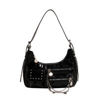 Women's Small Pu Leather Solid Color Classic Style Zipper Underarm Bag sku image 1