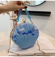 Women's Small Arylic Waves Cute Lock Clasp Dome Bag sku image 3