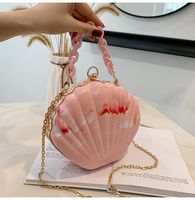 Women's Small Arylic Waves Cute Lock Clasp Dome Bag sku image 5