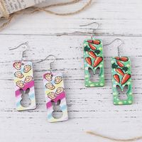 1 Pair Retro Rabbit Cross Water Droplets Hollow Out Wood Drop Earrings main image 8