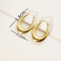 1 Pair Simple Style U Shape 304 Stainless Steel Gold Plated Earrings main image 2