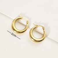 1 Pair Simple Style U Shape 304 Stainless Steel Gold Plated Earrings main image 4