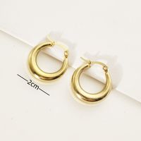 1 Pair Simple Style U Shape 304 Stainless Steel Gold Plated Earrings sku image 3