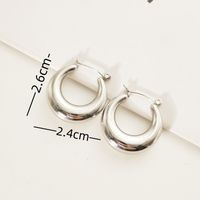 1 Pair Simple Style U Shape 304 Stainless Steel Gold Plated Earrings main image 3