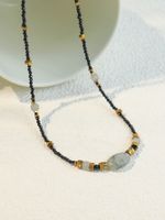 Elegant Vacation Classic Style Geometric Stone Copper Beaded 18K Gold Plated Women's Necklace main image 5