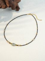 Elegant Vacation Classic Style Geometric Stone Copper Beaded 18K Gold Plated Women's Necklace main image 3