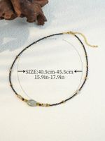 Elegant Vacation Classic Style Geometric Stone Copper Beaded 18K Gold Plated Women's Necklace main image 2