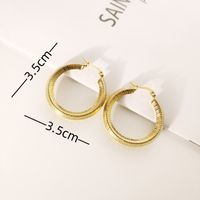 1 Pair Simple Style Round 304 Stainless Steel Gold Plated Earrings sku image 1