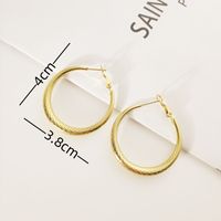 1 Pair Simple Style Round 304 Stainless Steel Gold Plated Earrings main image 3