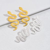 1 Pair Exaggerated Artistic Cool Style Snake 201 Stainless Steel 18K Gold Plated Ear Studs main image 1