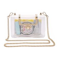 Women's Small PVC Solid Color Basic Lock Clasp Crossbody Bag sku image 1