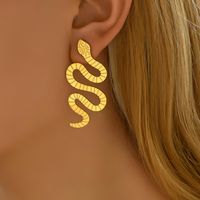 1 Pair Exaggerated Artistic Cool Style Snake 201 Stainless Steel 18K Gold Plated Ear Studs main image 9