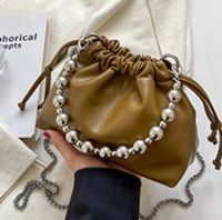 Women's Small Pu Leather Solid Color Elegant Magnetic Buckle Bucket Bag sku image 2