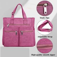 Women's Medium Oxford Cloth Solid Color Basic Zipper Messenger Bag main image 3