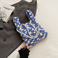 Women's Medium Knit Color Block Elegant Open Handbag sku image 2