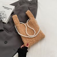 Women's Medium Knit Color Block Elegant Open Handbag sku image 5
