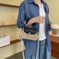 Women's Medium Straw Solid Color Vintage Style Cloud Shape Lock Clasp Straw Bag main image 5