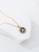 Stainless Steel 18K Gold Plated IG Style Simple Style Plating Letter Number Enamel Pendant Necklace sku image 2