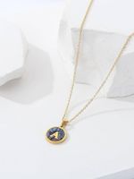 Stainless Steel 18K Gold Plated IG Style Simple Style Plating Letter Number Enamel Pendant Necklace main image 4