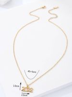 Stainless Steel 18K Gold Plated IG Style Simple Style Plating Letter Number Enamel Pendant Necklace main image 3