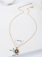 Stainless Steel 18K Gold Plated IG Style Simple Style Plating Letter Number Enamel Pendant Necklace main image 2