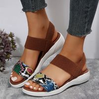 Women's Casual Snakeskin Open Toe Ankle Strap Sandals main image 1