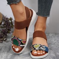 Women's Casual Snakeskin Open Toe Ankle Strap Sandals main image 4