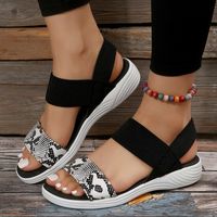Women's Casual Snakeskin Open Toe Ankle Strap Sandals main image 3