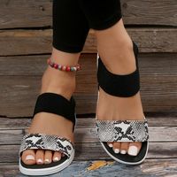Women's Casual Snakeskin Open Toe Ankle Strap Sandals sku image 15