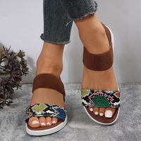 Women's Casual Snakeskin Open Toe Ankle Strap Sandals sku image 6