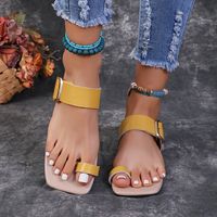 Women's Casual Color Block Open Toe Thong Sandals sku image 8