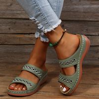 Women's Basic Solid Color Open Toe Ankle Strap Sandals main image 1