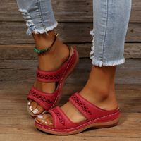 Women's Basic Solid Color Open Toe Ankle Strap Sandals main image 5