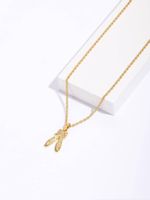 Copper 18K Gold Plated IG Style Bow Knot Shoe Enamel Pendant Necklace main image 1