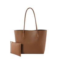 Women's Large Pu Leather Solid Color Classic Style Magnetic Buckle Tote Bag main image 2