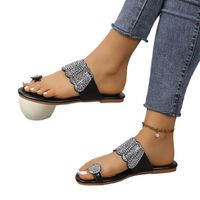 Women's Casual Solid Color Rhinestone Open Toe Slides Slippers main image 4