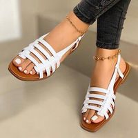 Women's Casual Solid Color Square Toe Open Toe Casual Sandals main image 3