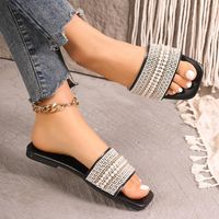 Women's Casual Solid Color Pearls Open Toe Slides Slippers main image 5