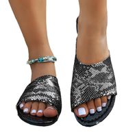 Women's Casual Snakeskin Open Toe Slides Slippers main image 4
