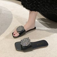 Women's Elegant Floral Open Toe Slides Slippers main image 3