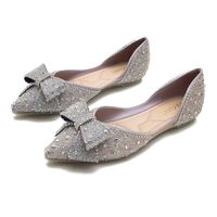 Women's Elegant Solid Color Rhinestone Bowknot Point Toe Casual Shoes sku image 11
