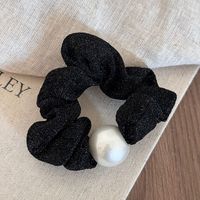 Women's Simple Style Solid Color Cloth Pearl Hair Tie sku image 1