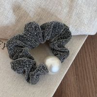 Frau Einfacher Stil Einfarbig Tuch Perle Haargummi sku image 3